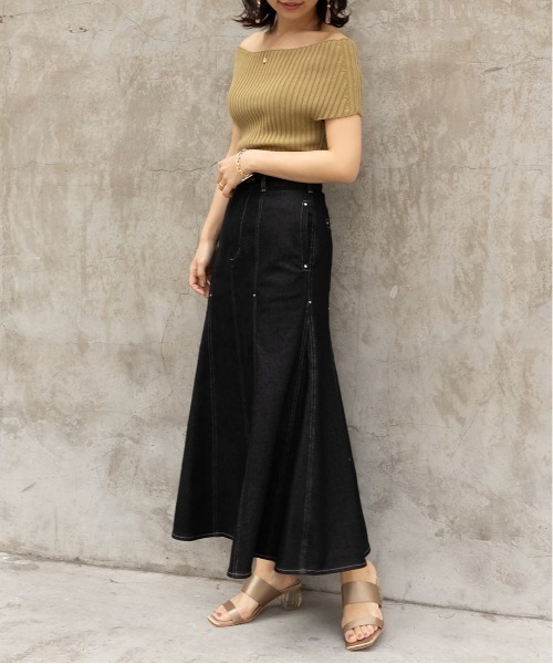 RANDA（ランダ）の「オフショルリブニット（Tシャツ/カットソー・レディース・ブラウン/ベージュ/グリーン/ブラック・FREE）」の21枚目の写真