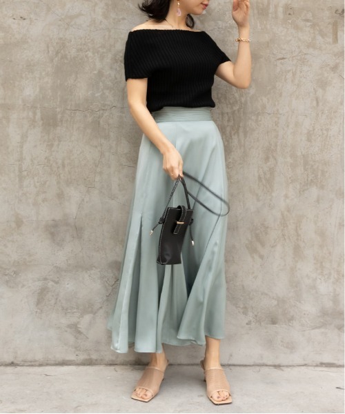 RANDA（ランダ）の「オフショルリブニット（Tシャツ/カットソー・レディース・ブラウン/ベージュ/グリーン/ブラック・FREE）」の13枚目の写真