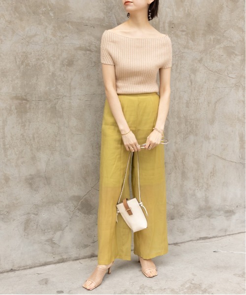 RANDA（ランダ）の「オフショルリブニット（Tシャツ/カットソー・レディース・ブラウン/ベージュ/グリーン/ブラック・FREE）」の10枚目の写真