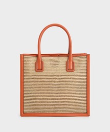 チャールズアンドキース　トートバッグ　ハンドバッグ　オレンジ CHARLES & KEITH Toni トニー ノットルーシュドバッグ （Orange