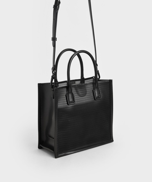 CHARLES & KEITH（チャールズ & キース）の「メッシュダブルハンドル トートバッグ / Mesh Double Handle Tote Bag（トートバッグ・レディース・ライトブルー/ブラック/オレンジ/ライトピンク・M）」の12枚目の写真
