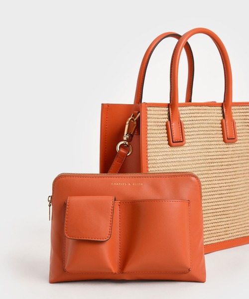 CHARLES & KEITH（チャールズ & キース）の「メッシュダブルハンドル トートバッグ / Mesh Double Handle Tote Bag（トートバッグ・レディース・ライトブルー/ブラック/オレンジ/ライトピンク・M）」の19枚目の写真