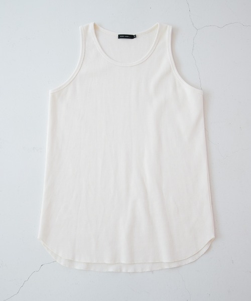 niko and...（ニコアンド）の「ラウンドヘムワッフルタンクトップ（タンクトップ・メンズ・オフホワイト/グレー/ブラック・MEDIUM/LARGE）」の2枚目の写真