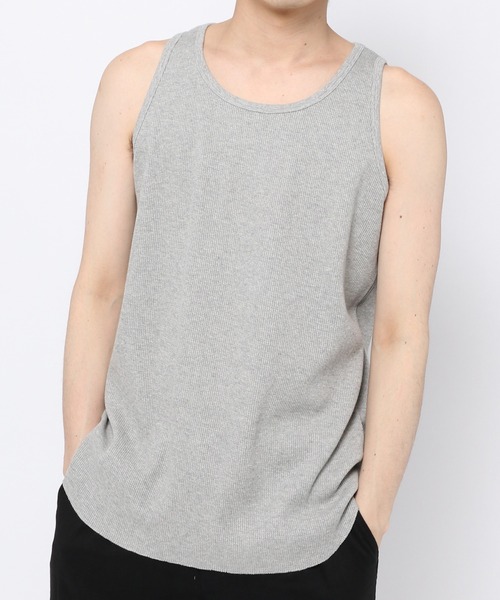 niko and...（ニコアンド）の「ラウンドヘムワッフルタンクトップ（タンクトップ・メンズ・オフホワイト/グレー/ブラック・MEDIUM/LARGE）」の6枚目の写真