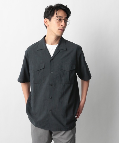 GLOBAL WORK（グローバルワーク）の「爽快リネンミックスシャツ/935576（シャツ/ブラウス・メンズ・チャコールグレー/ベージュ/カーキ・SMALL/MEDIUM/LARGE）」の10枚目の写真