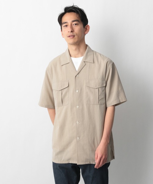 GLOBAL WORK（グローバルワーク）の「爽快リネンミックスシャツ/935576（シャツ/ブラウス・メンズ・チャコールグレー/ベージュ/カーキ・SMALL/MEDIUM/LARGE）」の12枚目の写真