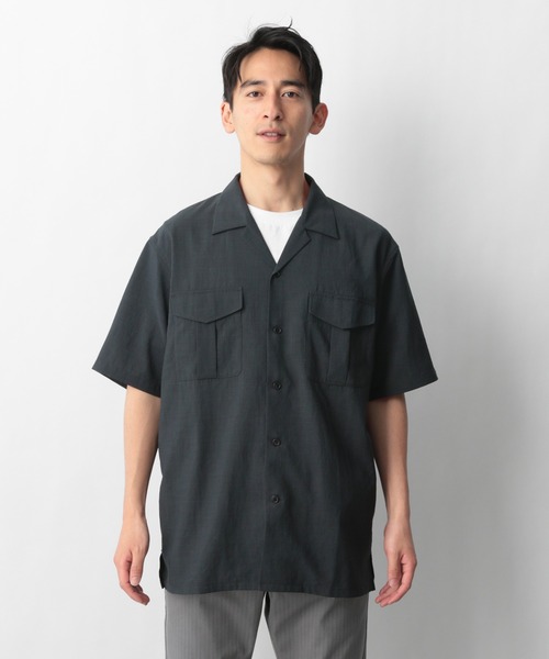 GLOBAL WORK（グローバルワーク）の「爽快リネンミックスシャツ/935576（シャツ/ブラウス・メンズ・チャコールグレー/ベージュ/カーキ・SMALL/MEDIUM/LARGE）」の15枚目の写真