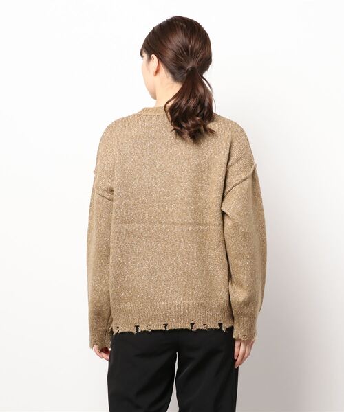 チチカカ（チチカカ）の「ブロークンメランジニット　プルオーバー（ニット/セーター・レディース・ブラック/ベージュ/ブラウン・FREE）」の7枚目の写真