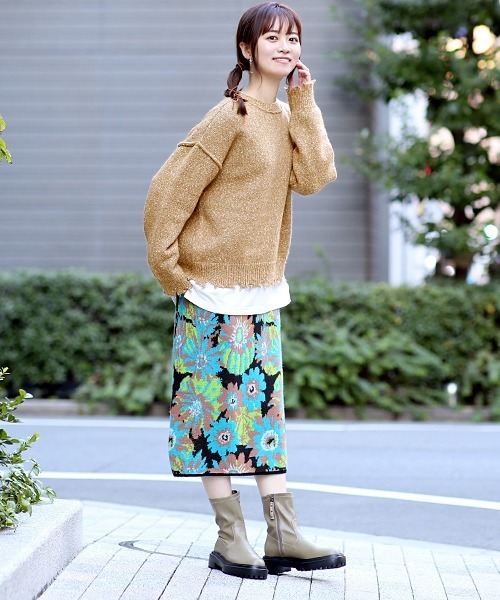 チチカカ（チチカカ）の「ブロークンメランジニット　プルオーバー（ニット/セーター・レディース・ブラック/ベージュ/ブラウン・FREE）」の11枚目の写真