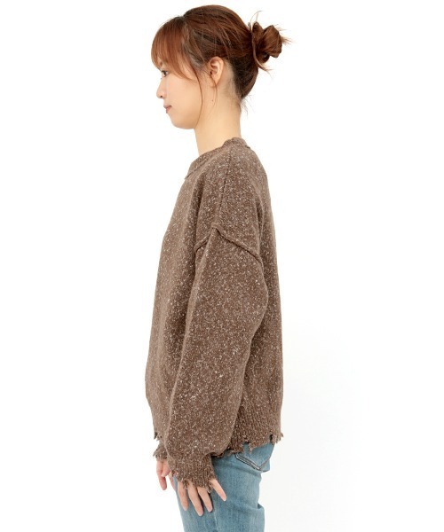 チチカカ（チチカカ）の「ブロークンメランジニット　プルオーバー（ニット/セーター・レディース・ブラック/ベージュ/ブラウン・FREE）」の15枚目の写真