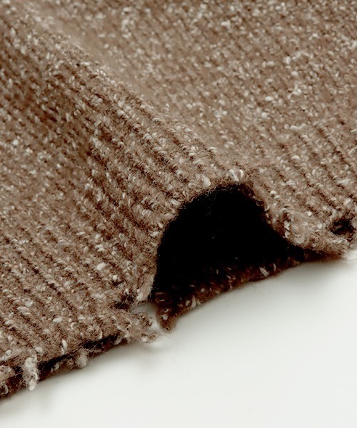 チチカカ（チチカカ）の「ブロークンメランジニット　プルオーバー（ニット/セーター・レディース・ブラック/ベージュ/ブラウン・FREE）」の5枚目の写真