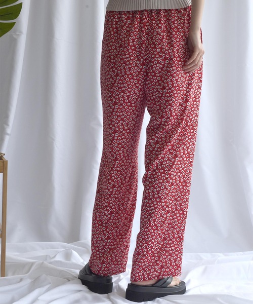 Alley by w closet（アリーバイダブルクローゼット）の「【Alley】フラワー柄ウエストゴムイージーパンツ（その他パンツ・レディース・ブラック/レッド/グリーン・FREE）」の21枚目の写真