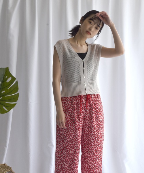 Alley by w closet（アリーバイダブルクローゼット）の「【Alley】フラワー柄ウエストゴムイージーパンツ（その他パンツ・レディース・ブラック/レッド/グリーン・FREE）」の22枚目の写真