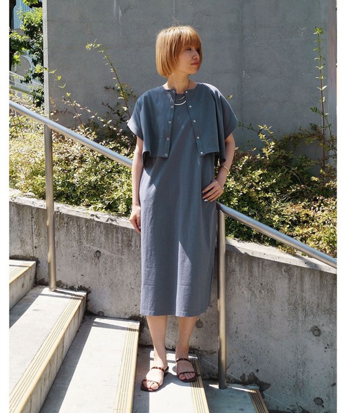 NICOLE white（ニコルホワイト）の「ケープ＆ロングワンピース（ワンピース・レディース・ライトグレー/ブルー/グリーン・FREE）」の21枚目の写真