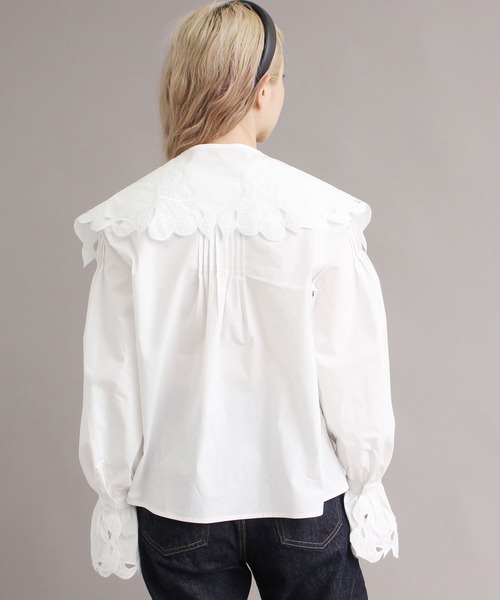 peu pres（プープレ）の「ヒメリンゴ刺繍 付け衿ブラウス（シャツ/ブラウス・レディース・ブラック/ホワイト・FREE）」の22枚目の写真