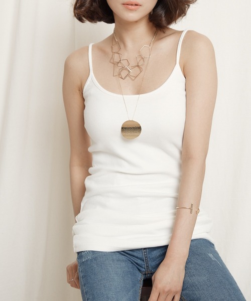 Chaco closet(チャコ クローゼット)の「ストレスフリー天竺キャミソールロング(キャミソール・レディース・ベージュ/グレー/ブラック/ホワイト・FREE)」の6枚目の写真