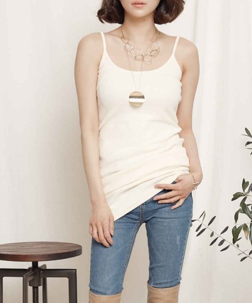 Chaco closet(チャコ クローゼット)の「ストレスフリー天竺キャミソールロング(キャミソール・レディース・ベージュ/グレー/ブラック/ホワイト・FREE)」の14枚目の写真