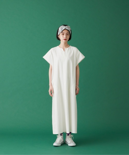 manana suerte（マニャーナスエルテ）の「コットンスキッパーワンピース***（ワンピース・レディース・ホワイト/ブラック・FREE）」の3枚目の写真