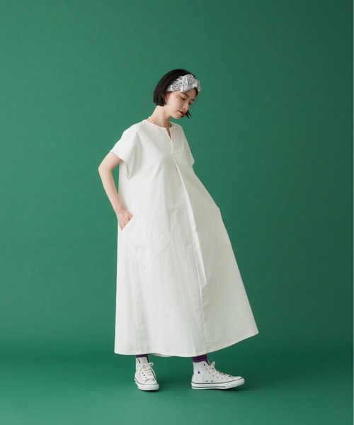 manana suerte（マニャーナスエルテ）の「コットンスキッパーワンピース***（ワンピース・レディース・ホワイト/ブラック・FREE）」の7枚目の写真