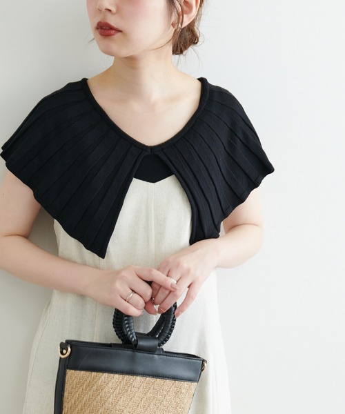 natural couture(ナチュラルクチュール)の「【WEB限定】ビッグカラーニット(ニット/セーター・レディース・オフホワイト/ブラック/モカ/ブラウン/グリーン・FREE)」の3枚目の写真