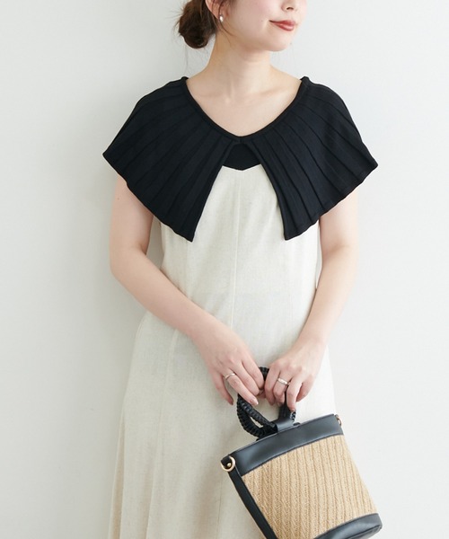 natural couture(ナチュラルクチュール)の「【WEB限定】ビッグカラーニット(ニット/セーター・レディース・オフホワイト/ブラック/モカ/ブラウン/グリーン・FREE)」の10枚目の写真