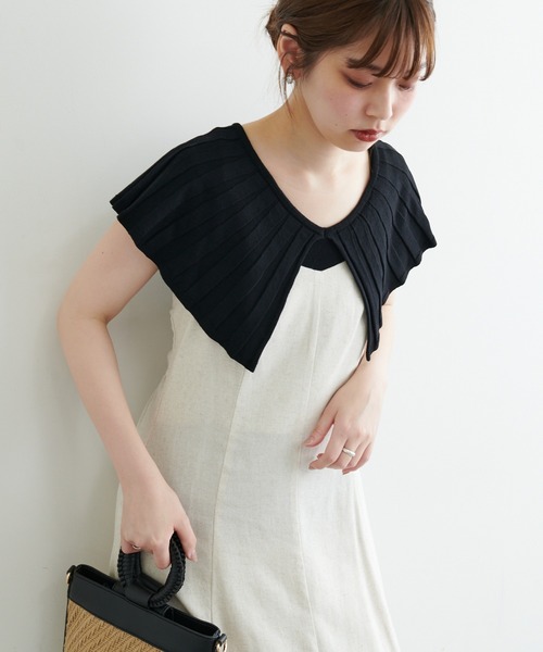 natural couture(ナチュラルクチュール)の「【WEB限定】ビッグカラーニット(ニット/セーター・レディース・オフホワイト/ブラック/モカ/ブラウン/グリーン・FREE)」の11枚目の写真
