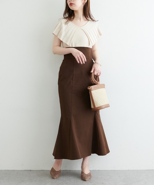 natural couture(ナチュラルクチュール)の「【WEB限定】ビッグカラーニット(ニット/セーター・レディース・オフホワイト/ブラック/モカ/ブラウン/グリーン・FREE)」の9枚目の写真