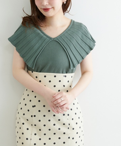 natural couture(ナチュラルクチュール)の「【WEB限定】ビッグカラーニット(ニット/セーター・レディース・オフホワイト/ブラック/モカ/ブラウン/グリーン・FREE)」の22枚目の写真