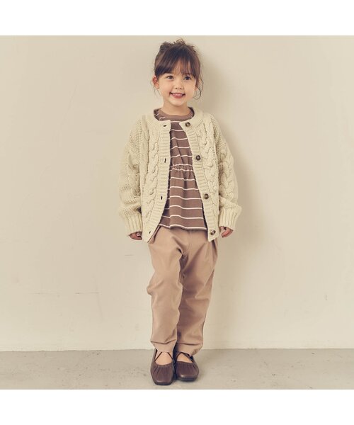 apres les cours（アプレレクール）の「ざっくりニットカーディガン（カーディガン/ボレロ・キッズ・オレンジ/アイボリー/ベージュ・90/120/140/100）」の18枚目の写真