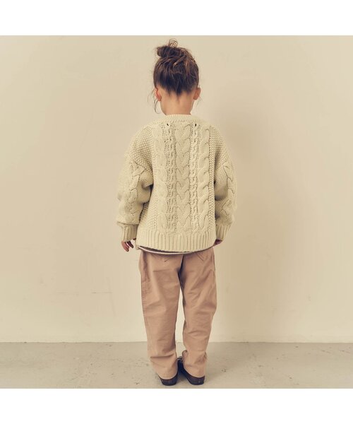 apres les cours（アプレレクール）の「ざっくりニットカーディガン（カーディガン/ボレロ・キッズ・オレンジ/アイボリー/ベージュ・90/120/140/100）」の7枚目の写真