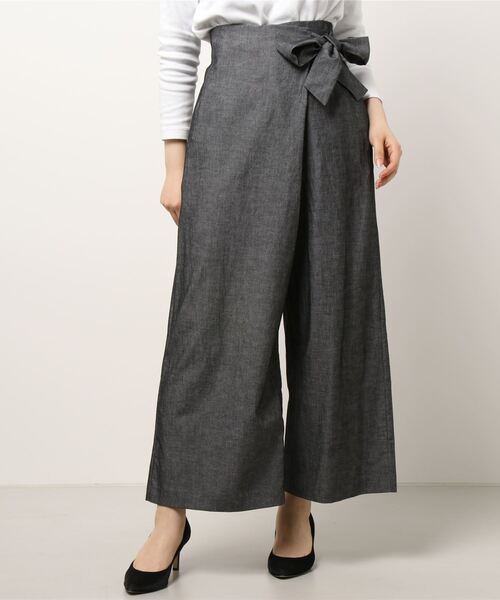 alcali（アルカリ）の「リボン付きタイパンツ（その他パンツ・レディース・ブラック/イエロー/ブラック系その他/グリーン・3/2）」の3枚目の写真