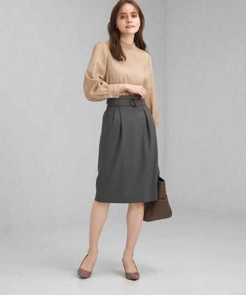 グリーンレーベルリラクシング　ベージュスカートスーツ green label relaxing（グリーンレーベルリラクシング）の「CS ダブル