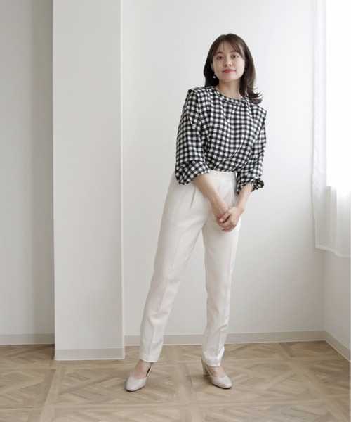 cheriella(シェリエラ)の「【TwentyThree】ギンガムパワショルブラウス(シャツ/ブラウス・レディース・ブラック×ホワイト/グレー×ホワイト・FREE)」の9枚目の写真
