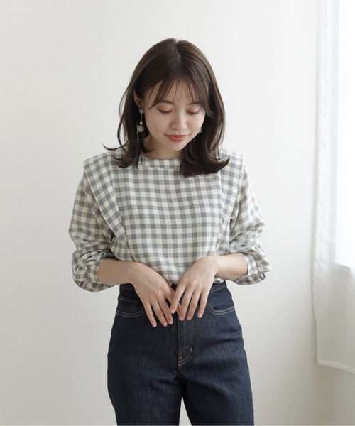 cheriella(シェリエラ)の「【TwentyThree】ギンガムパワショルブラウス(シャツ/ブラウス・レディース・ブラック×ホワイト/グレー×ホワイト・FREE)」の11枚目の写真
