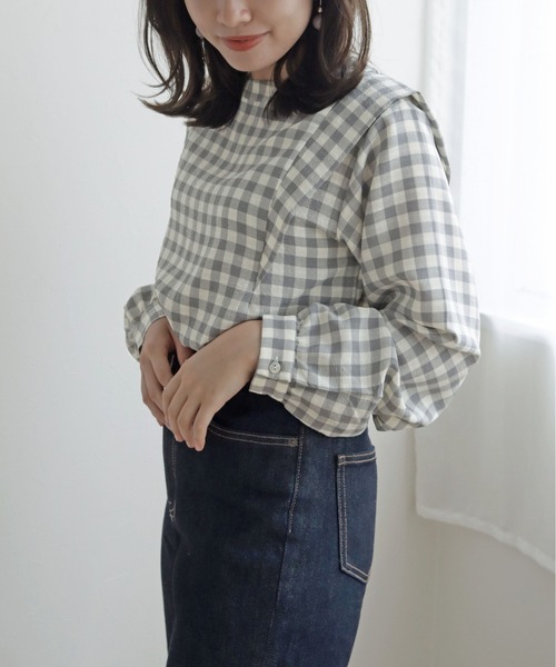 cheriella(シェリエラ)の「【TwentyThree】ギンガムパワショルブラウス(シャツ/ブラウス・レディース・ブラック×ホワイト/グレー×ホワイト・FREE)」の13枚目の写真