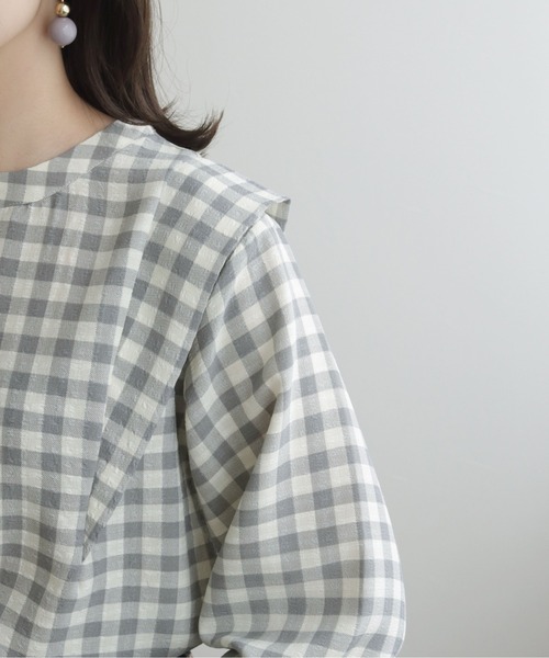 cheriella(シェリエラ)の「【TwentyThree】ギンガムパワショルブラウス(シャツ/ブラウス・レディース・ブラック×ホワイト/グレー×ホワイト・FREE)」の19枚目の写真
