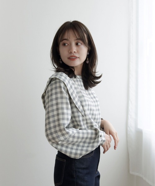 cheriella(シェリエラ)の「【TwentyThree】ギンガムパワショルブラウス(シャツ/ブラウス・レディース・ブラック×ホワイト/グレー×ホワイト・FREE)」の22枚目の写真