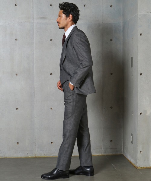 MEN'S BIGI（メンズビギ）の「ツイルピンチェックセットアップスーツ（セットアップ・メンズ・ブラック×ホワイト/ブラック×ブルー・01/02/03/04）」の12枚目の写真