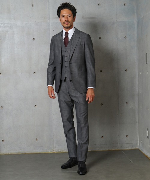 MEN'S BIGI（メンズビギ）の「ツイルピンチェックセットアップスーツ（セットアップ・メンズ・ブラック×ホワイト/ブラック×ブルー・01/02/03/04）」の9枚目の写真