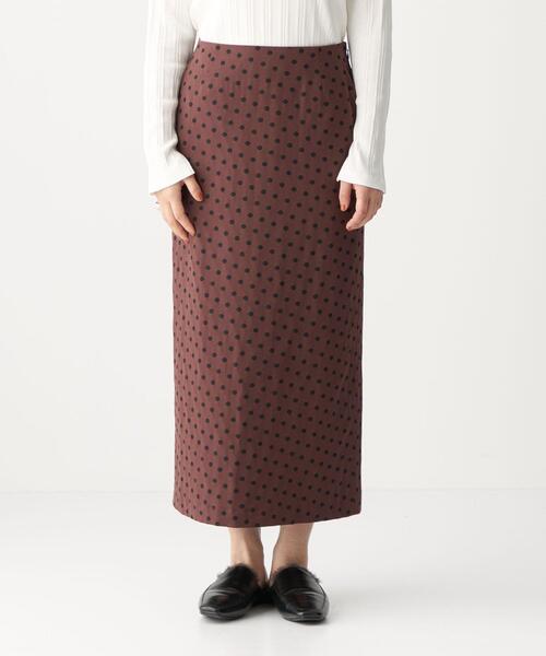 green label relaxing（グリーンレーベルリラクシング）の「ドット ジャカード タイト スカート（スカート・レディース・ブラウン/ブラック・38/36）」の3枚目の写真