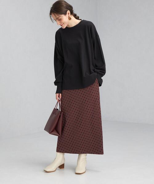 green label relaxing（グリーンレーベルリラクシング）の「ドット ジャカード タイト スカート（スカート・レディース・ブラウン/ブラック・38/36）」の9枚目の写真