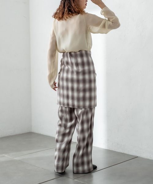 mystic（ミスティック）の「オンブレーチェックパンツ（スウェットパンツ・レディース・ベージュ/ライム/ブルー・1/2）」の18枚目の写真