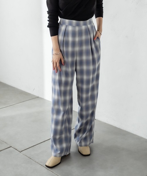 mystic（ミスティック）の「オンブレーチェックパンツ（スウェットパンツ・レディース・ベージュ/ライム/ブルー・1/2）」の22枚目の写真