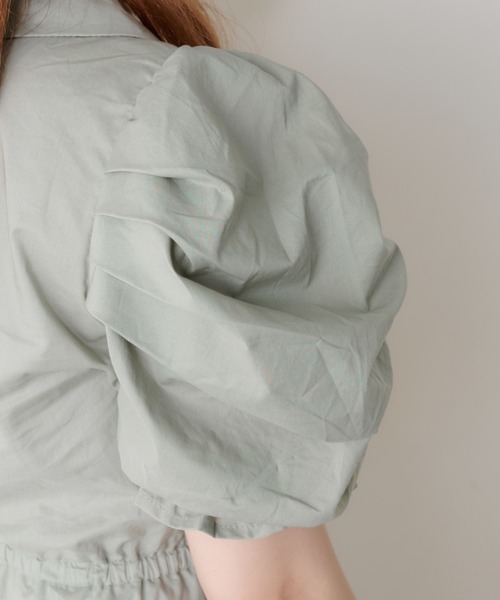 OLIVE des OLIVE（オリーブデオリーブ）の「パワショル開襟刺繍ワンピース（ワンピース・レディース・ブラウン/ライトブラウン/ミント・FREE）」の7枚目の写真