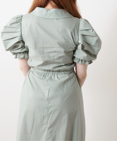 OLIVE des OLIVE（オリーブデオリーブ）の「パワショル開襟刺繍ワンピース（ワンピース・レディース・ブラウン/ライトブラウン/ミント・FREE）」の9枚目の写真