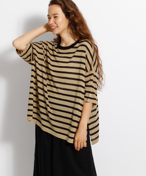 niko and...(ニコアンド)の「シアーボーダービッグプルオーバー(Tシャツ/カットソー・レディース・その他3/その他2/その他1・FREE)」の3枚目の写真