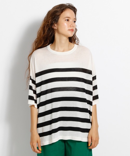 niko and...(ニコアンド)の「シアーボーダービッグプルオーバー(Tシャツ/カットソー・レディース・その他3/その他2/その他1・FREE)」の7枚目の写真