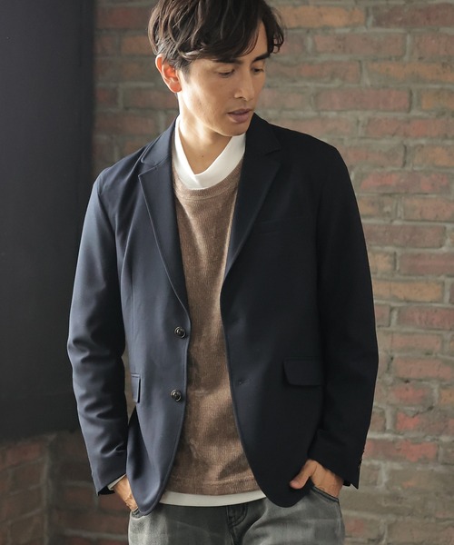 UNION STATION(ユニオンステーション)の「【セットアップ対応】ストレッチカルゼジャケット(テーラードジャケット・メンズ・グレイッシュベージュ/ネイビー/チャコール・L/M/LL/S)」の3枚目の写真