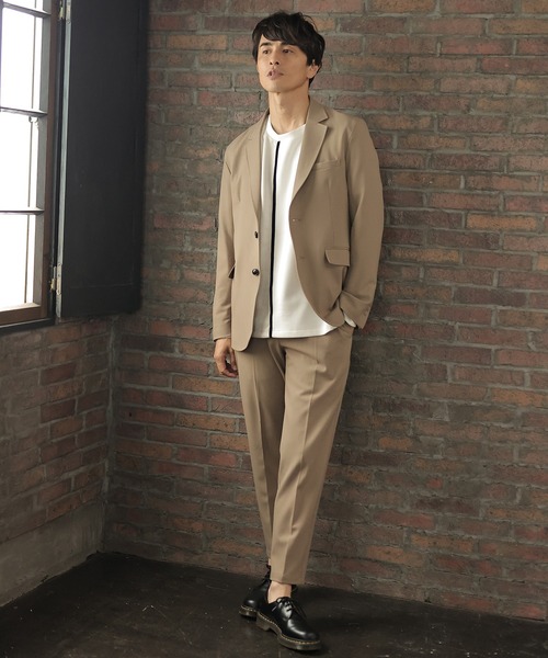 UNION STATION(ユニオンステーション)の「【セットアップ対応】ストレッチカルゼジャケット(テーラードジャケット・メンズ・グレイッシュベージュ/ネイビー/チャコール・L/M/LL/S)」の18枚目の写真