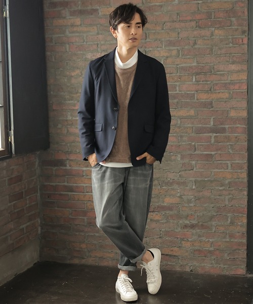 UNION STATION(ユニオンステーション)の「【セットアップ対応】ストレッチカルゼジャケット(テーラードジャケット・メンズ・グレイッシュベージュ/ネイビー/チャコール・L/M/LL/S)」の17枚目の写真